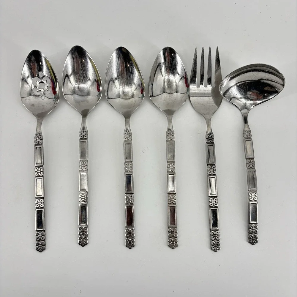 Lot‎ 6 Oneida Community Madrid (No Black) Hostess Serving Spoons Fork Ladle